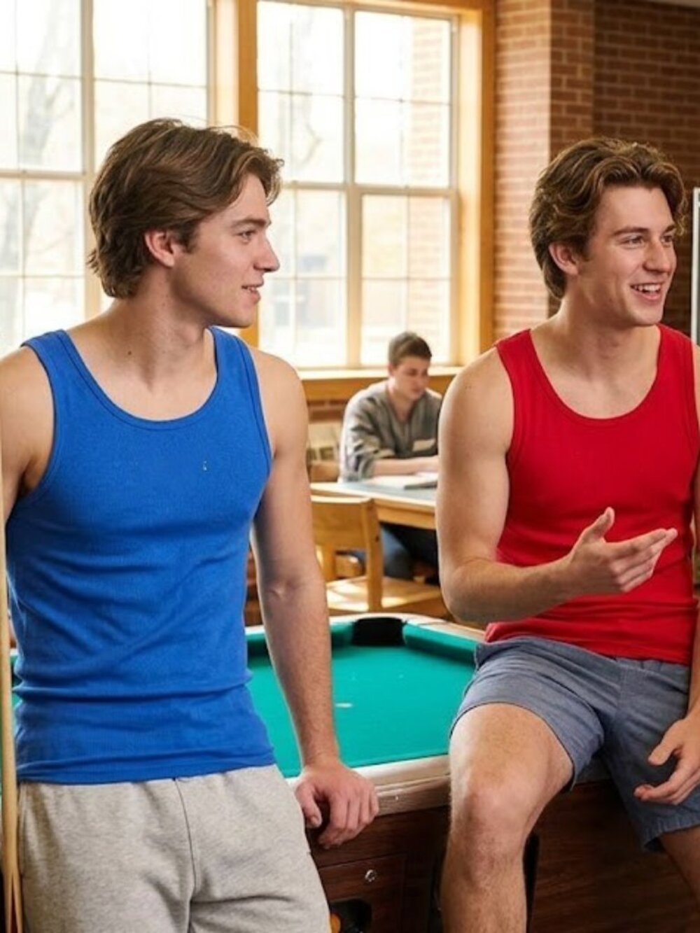 2 Boxercraft Mens Tank Shirt Large Red/Blue